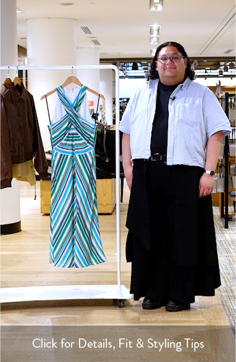 Stripe Cross Neck Midi Dress, sales video thumbnail