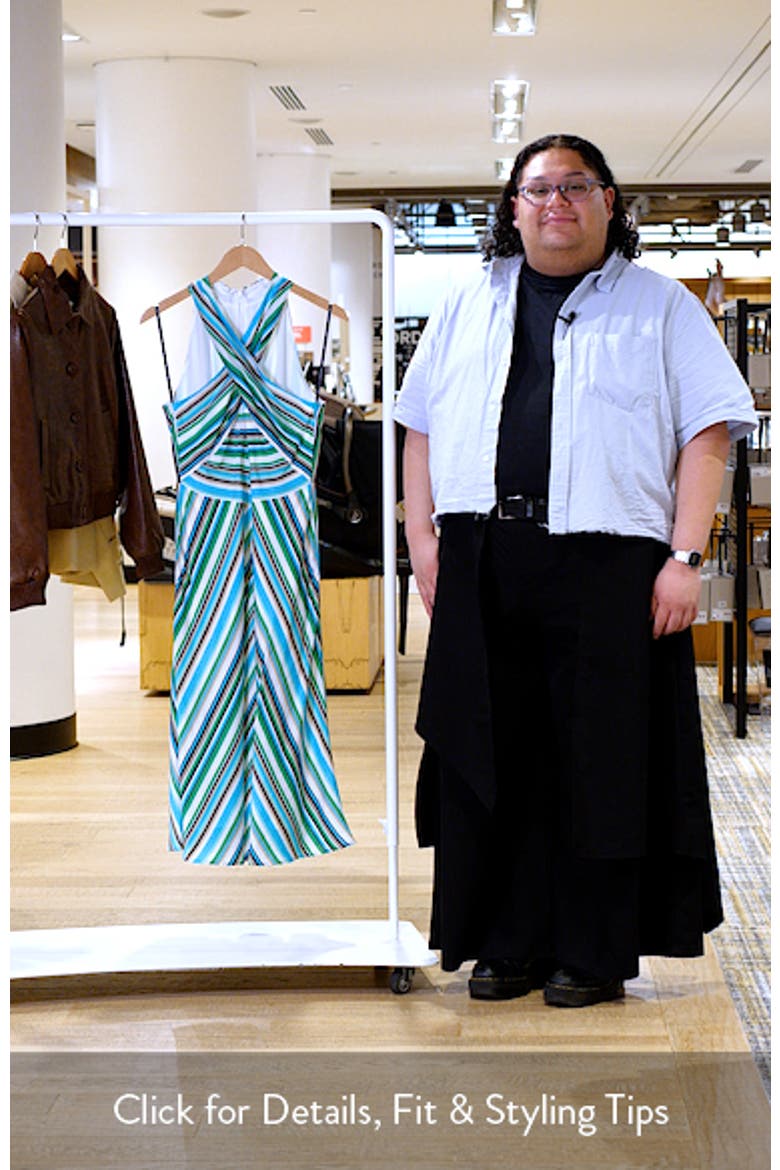 Stripe Cross Neck Midi Dress video