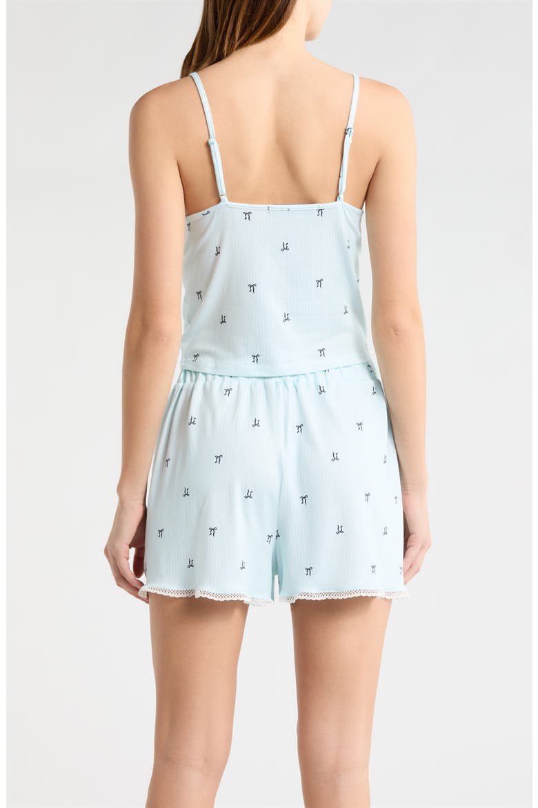 Eyelet Trim Short Pajamas, Alternate, color, BLUE BOW