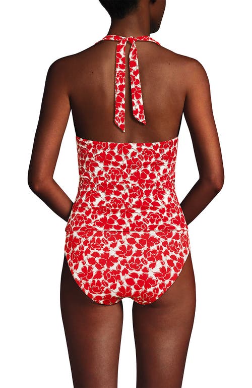 Lands' End Twist Halter Tankini Top In Red