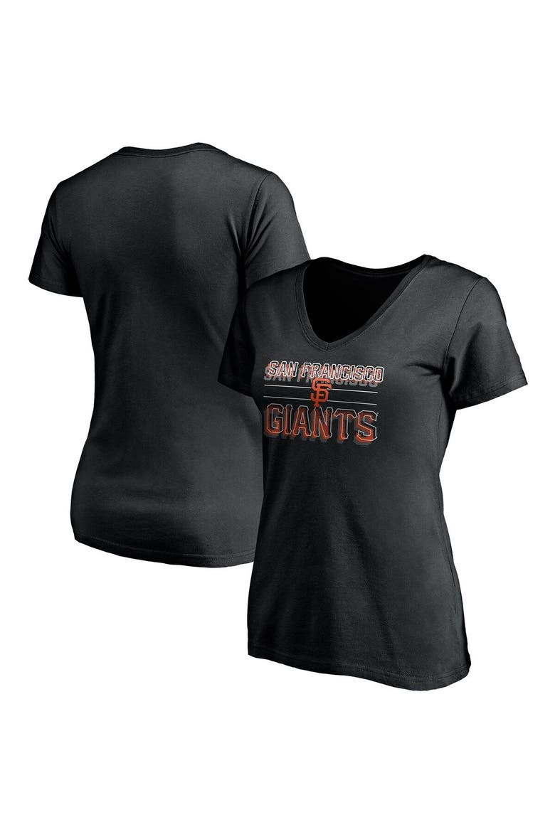 Women's Fanatics Branded Black San Francisco Giants Compulsion to Win V-Neck T-Shirt, Alternate, color, Black