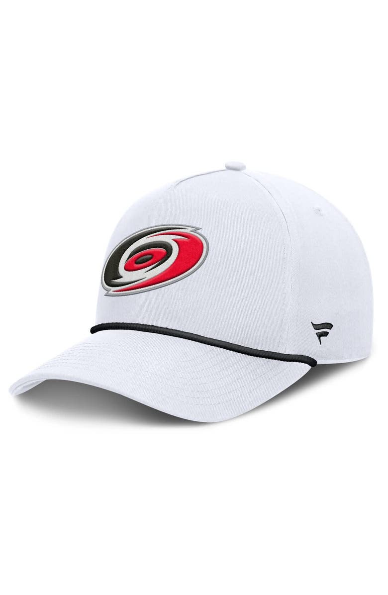 FANATICS Men's Fanatics White Carolina Hurricanes Rope A-Frame Adjustable Hat, Main, color, 