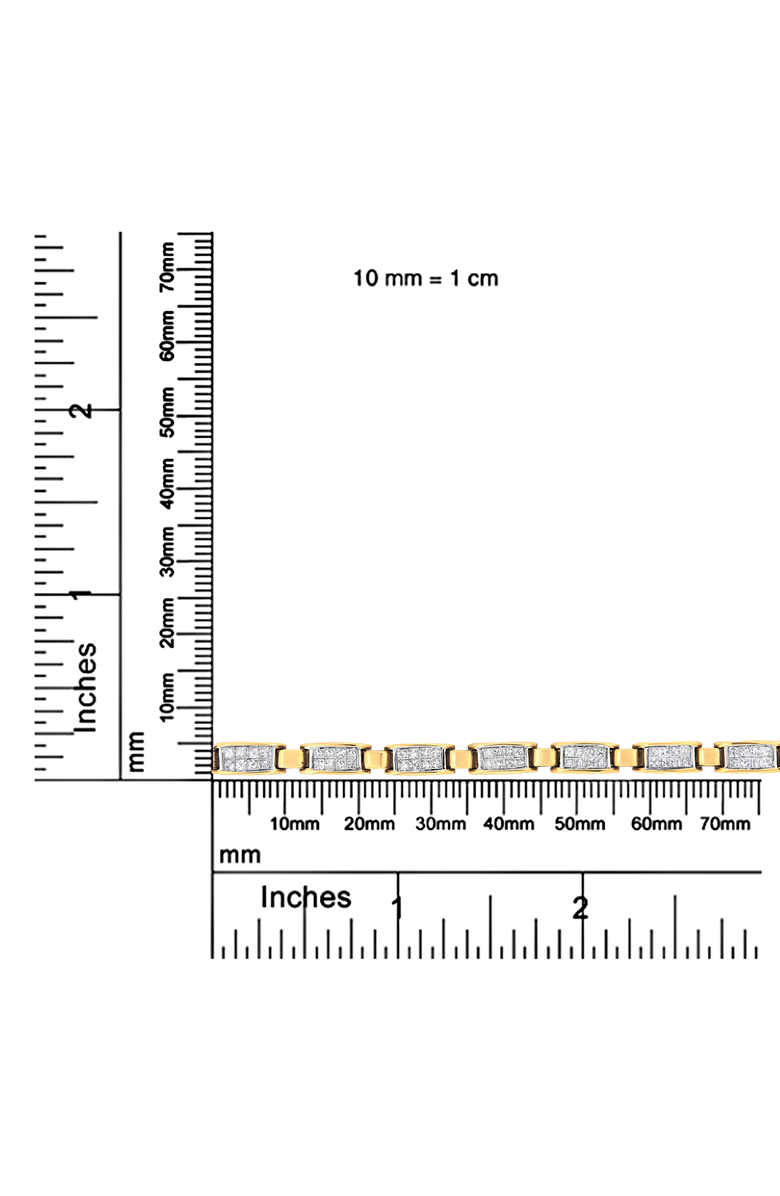 Haus of Brilliance 14K Yellow Gold 2 1/2 Cttw Princess-Cut Diamond Link Tennis Bracelet - 7.25", Alternate, color, Yellow