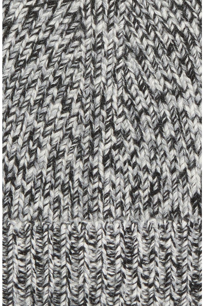 Brushed Marled Cashmere Cuffed Hat, Alternate, color, BLACK