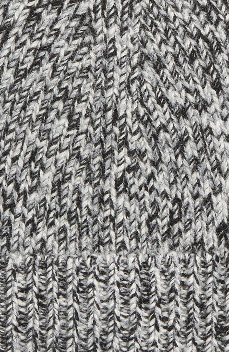 Vince Brushed Marled Cashmere Cuffed Hat, Alternate, color, Black