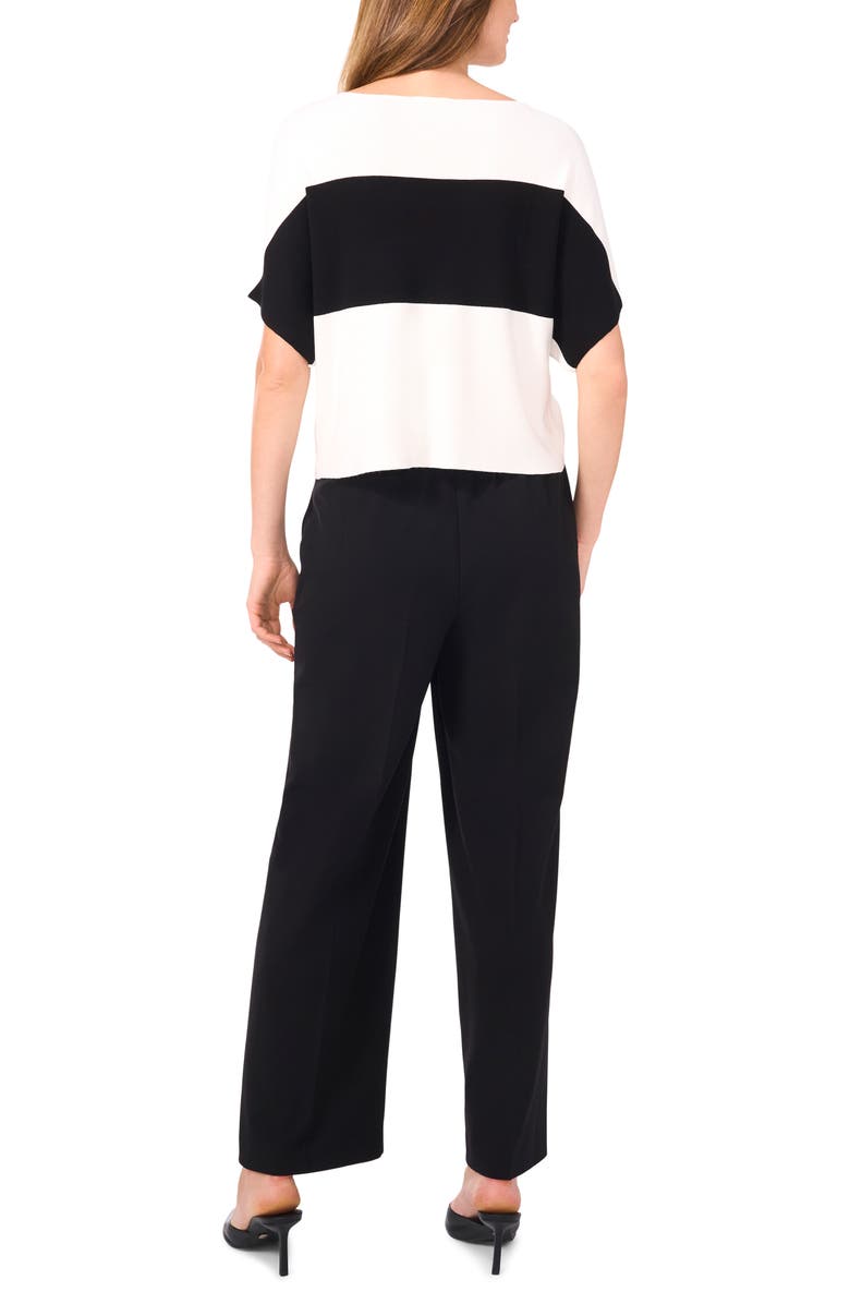 Halogen<sup>®</sup> Boat Neck Drop Shoulder Top, Alternate, color, White/ Black