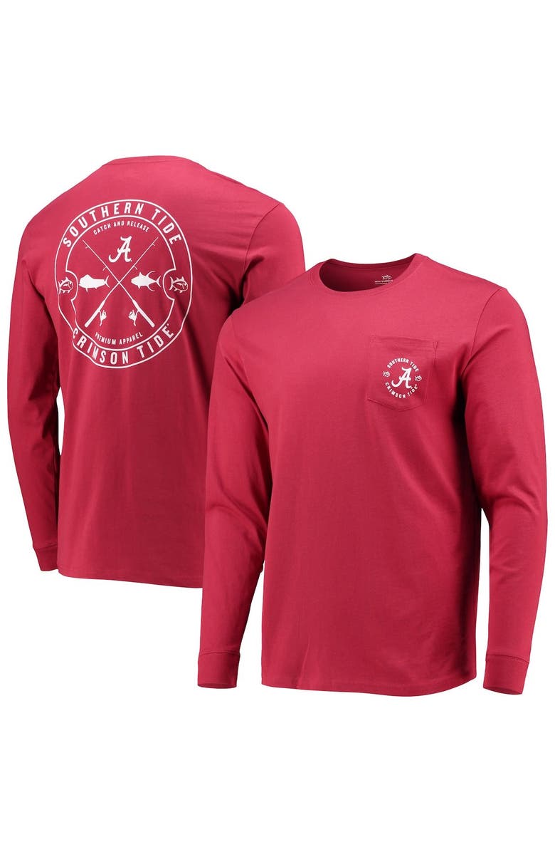 Southern Tide Men's Southern Tide Crimson Alabama Crimson Tide Catch and Release Long Sleeve T-Shirt, Main, color, 