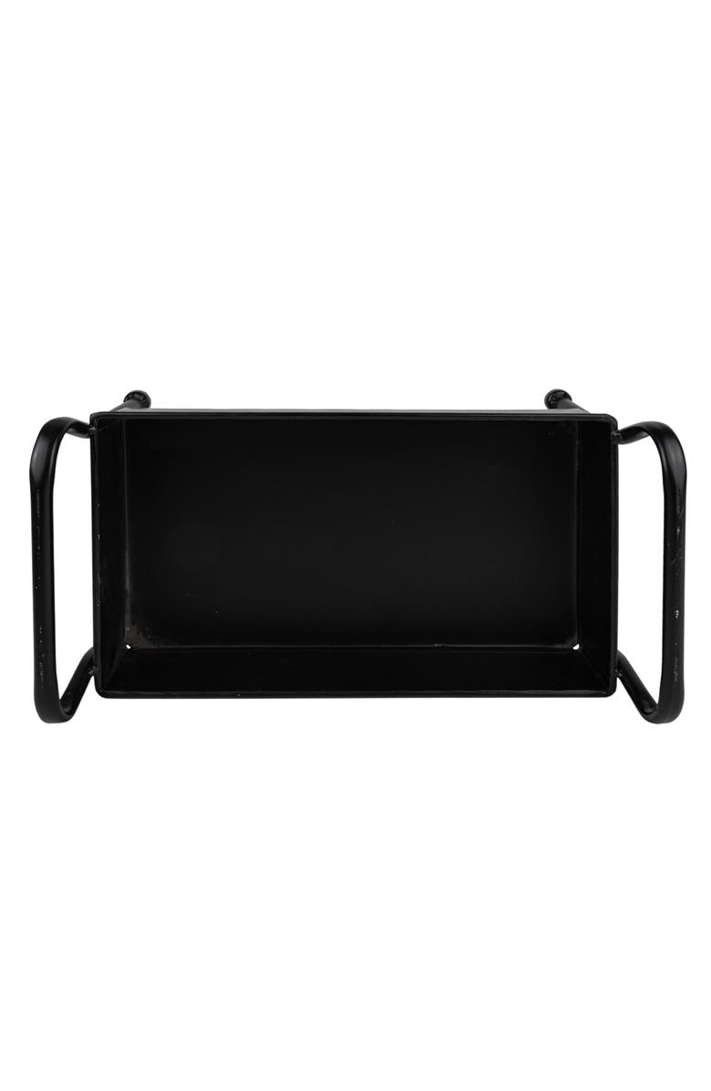 Foreside Home and Garden Footed Caddy Black Metal, Alternate, color, Black