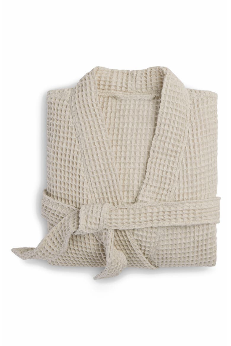 Gender Inclusive Waffle Knit Cotton Robe, Alternate, color, TAN