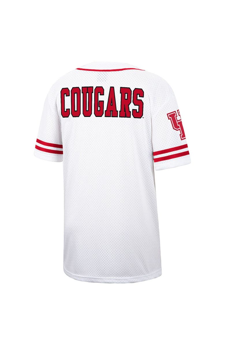 COLOSSEUM Men's Colosseum White Houston Cougars Free Spirited Mesh Button-Up Baseball Jersey, Alternate, color, 