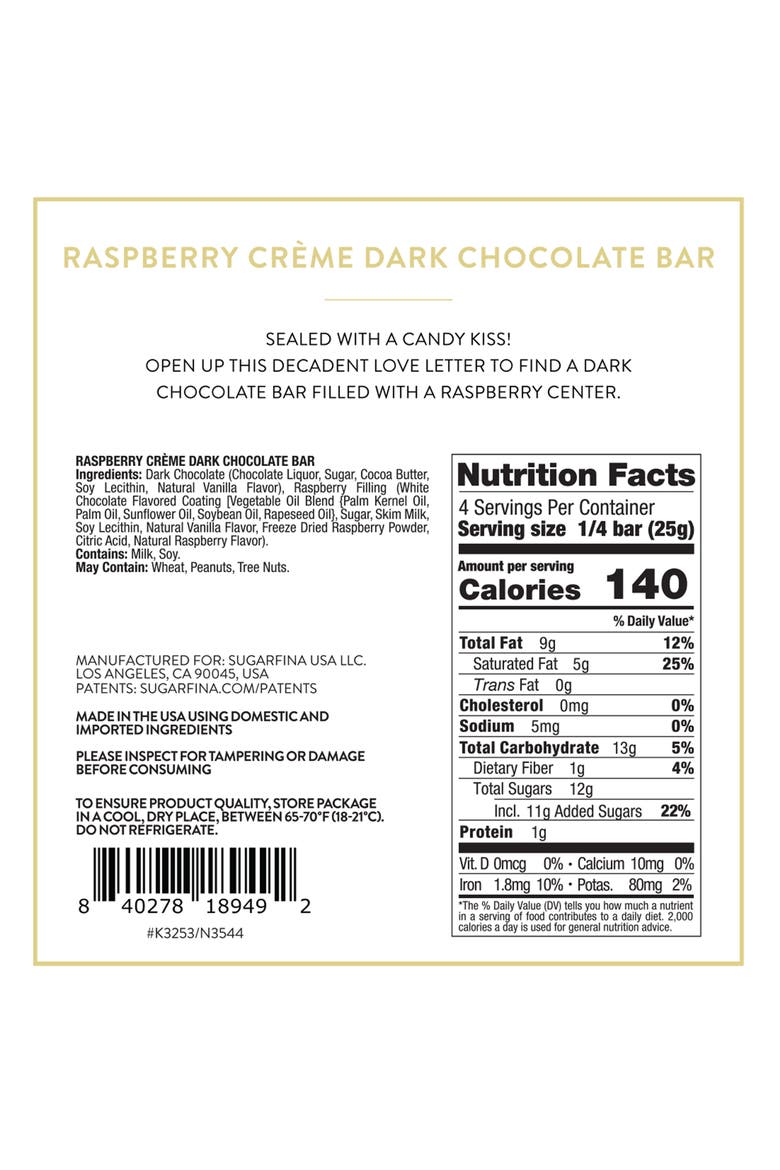 Raspberry Bush Color sugarfina Je T'aime Dark Chocolate Raspberry Crème Chocolate Bar Duo ...