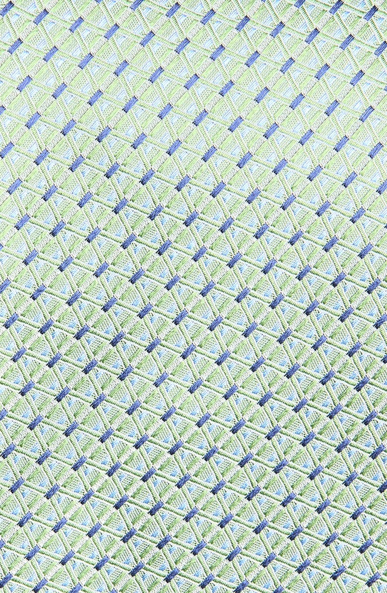 David Donahue Geometric Jacquard Silk Tie, Alternate, color, Green