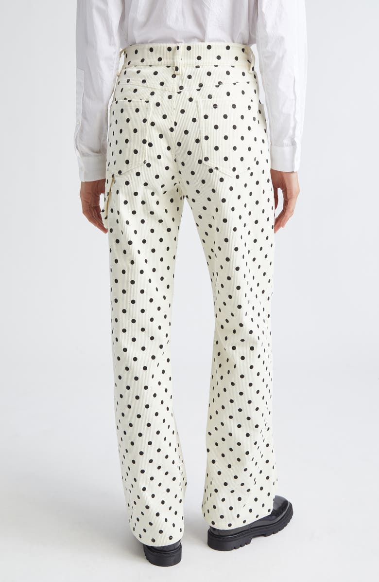 Tanner Fletcher Gender Inclusive Sid Polka Dot Corduroy Pants, Alternate, color, Ivory/ Black Polkadot