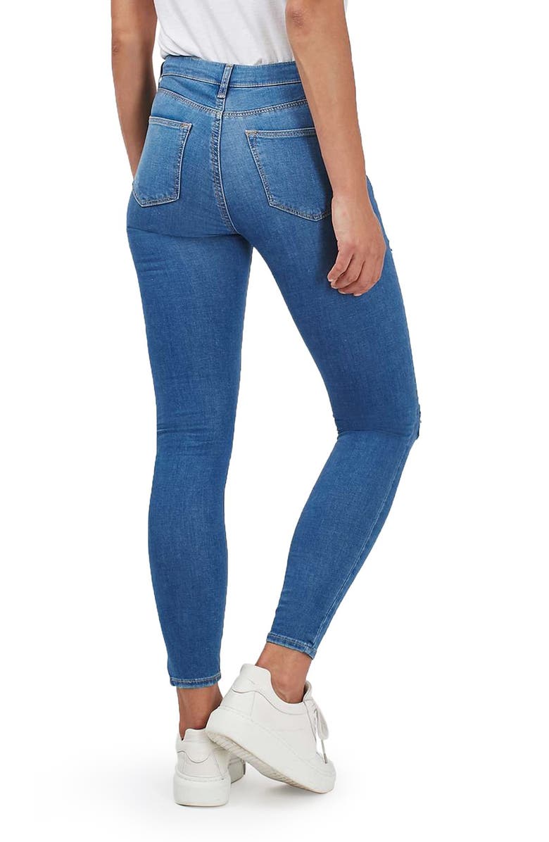 Topshop Moto Leigh Super Ripped Ankle Skinny Jeans, Alternate, color,
