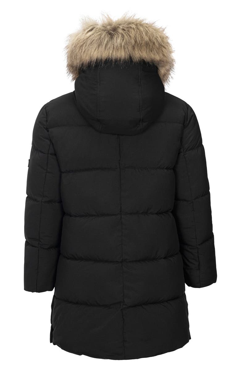 Sam Edelman Kids' Expedition Faux Fur Trim Hooded Puffer Coat, Alternate, color, Black