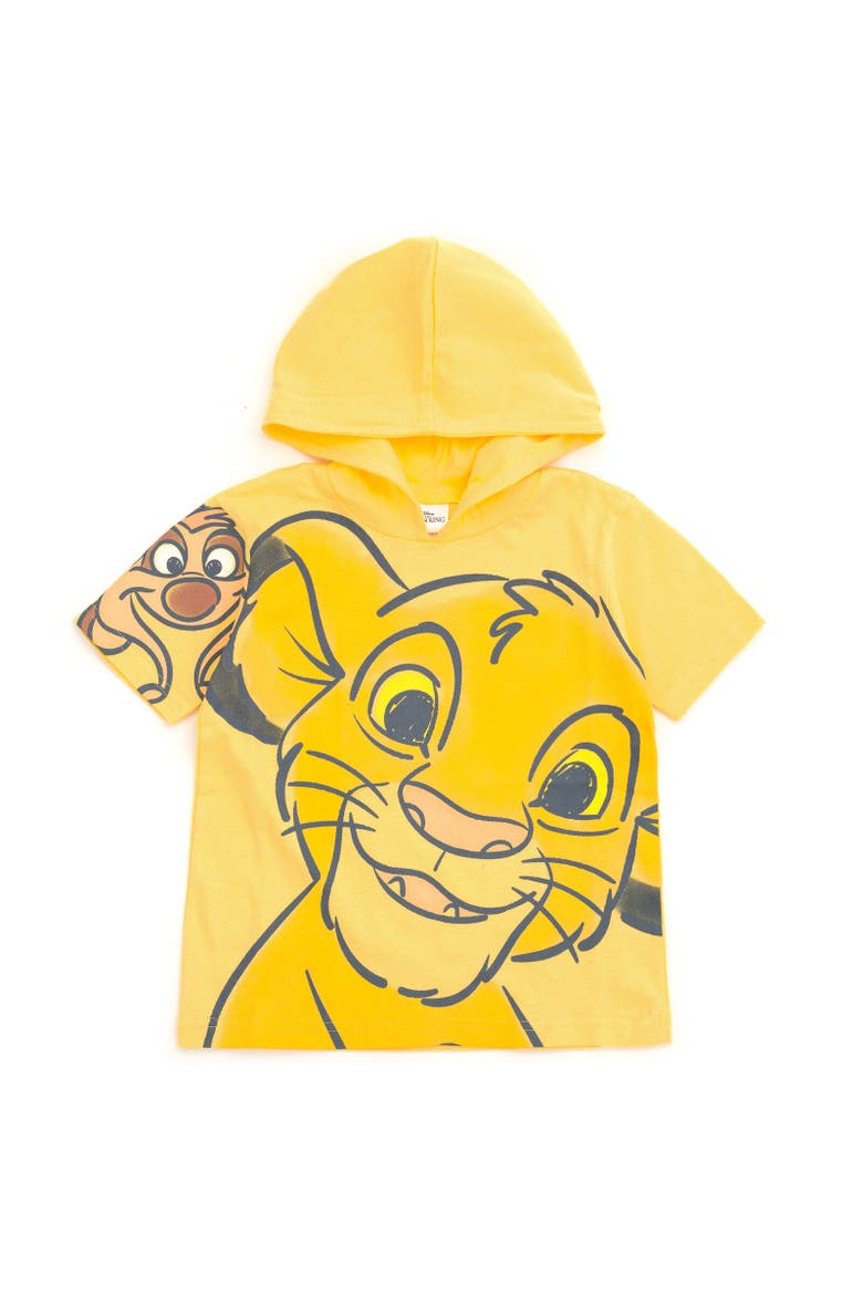 Lion King 2-Piece Hooded Tee and Shorts Set, Alternate, color, Simba Timon Yellow