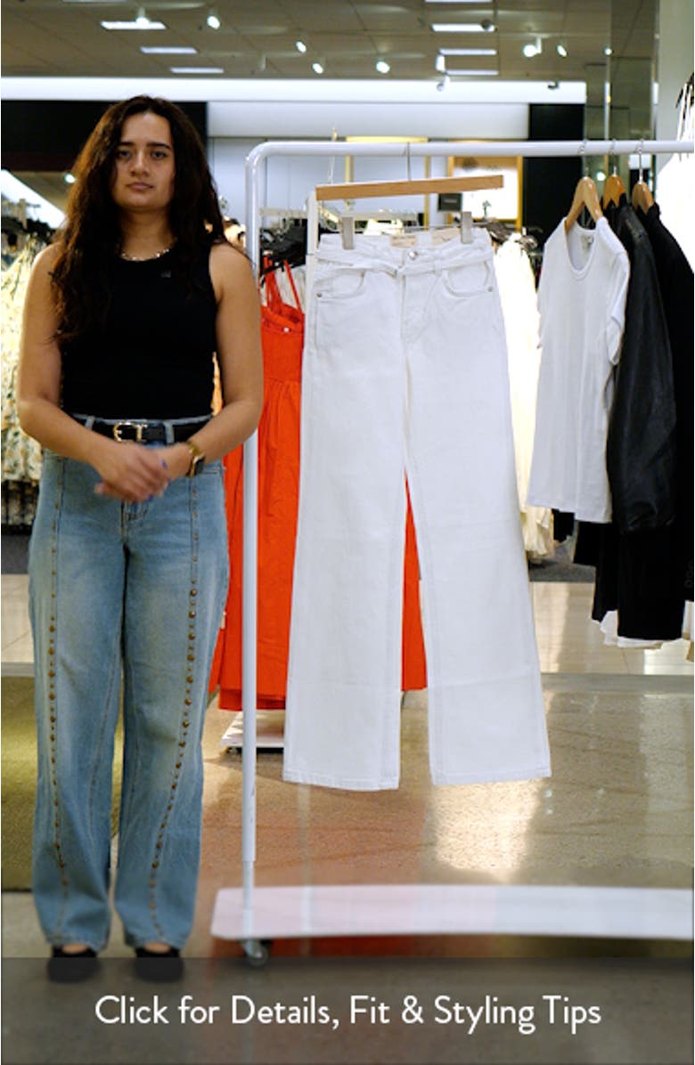 Sabine Belted Slim Bootcut Jeans, sales video thumbnail