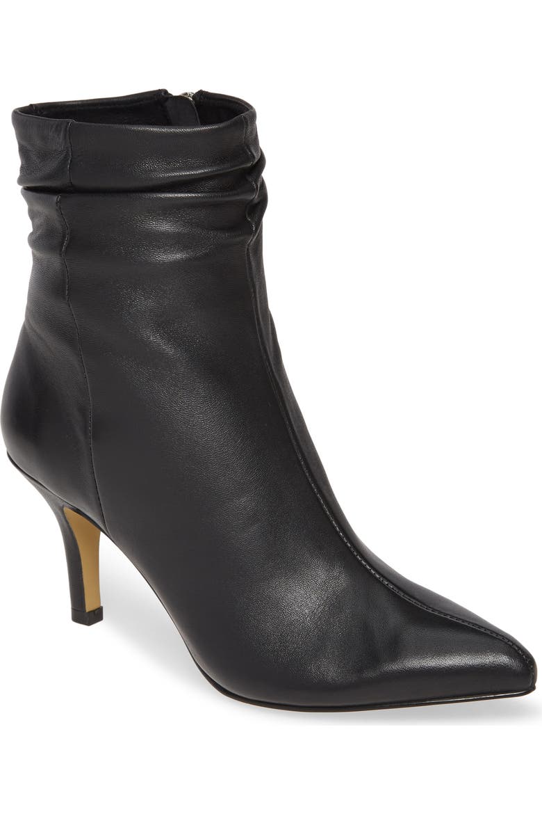 womens black dress booties Women's Stand Corrected Black Faux Leather Suede Ankle Boots | Size: 10