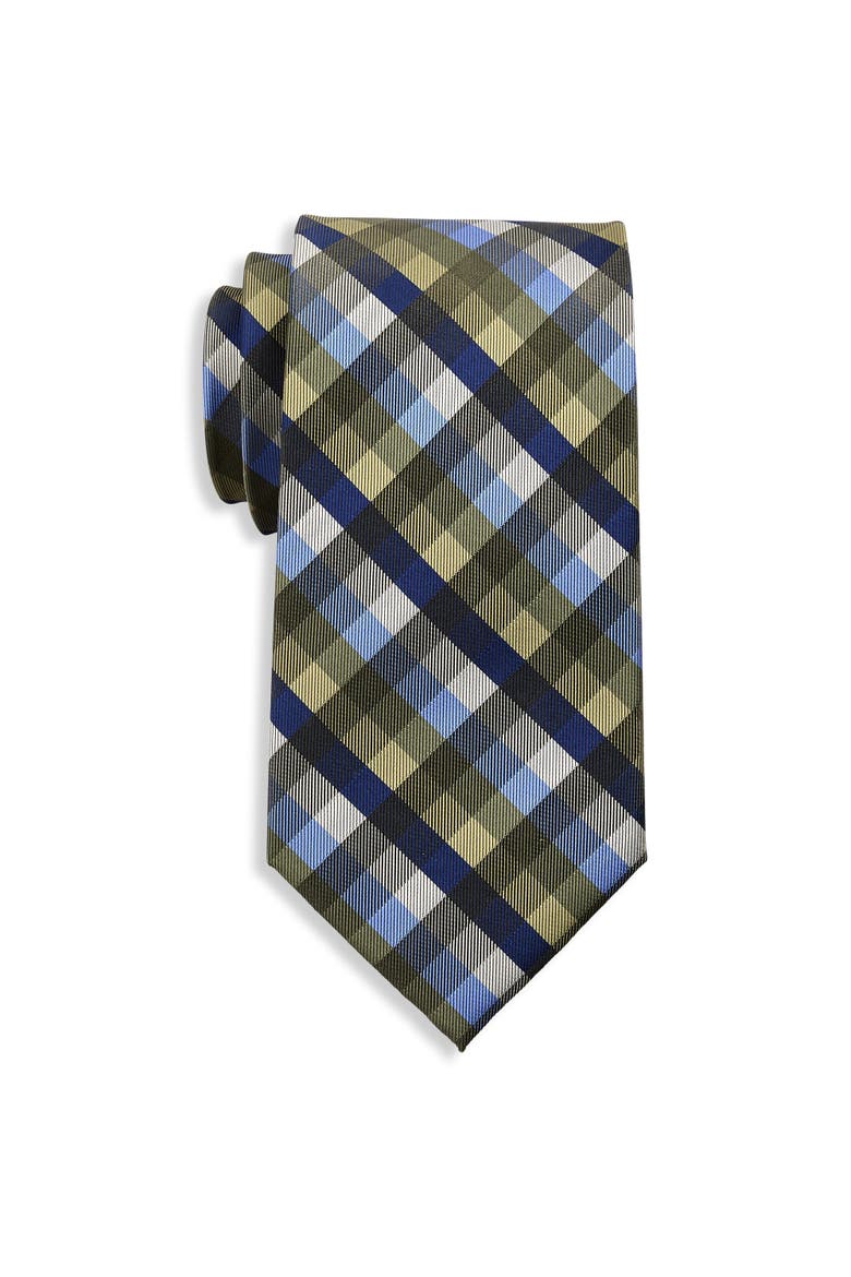 Big & Tall Multi Check Tie, Main, color, GREEN