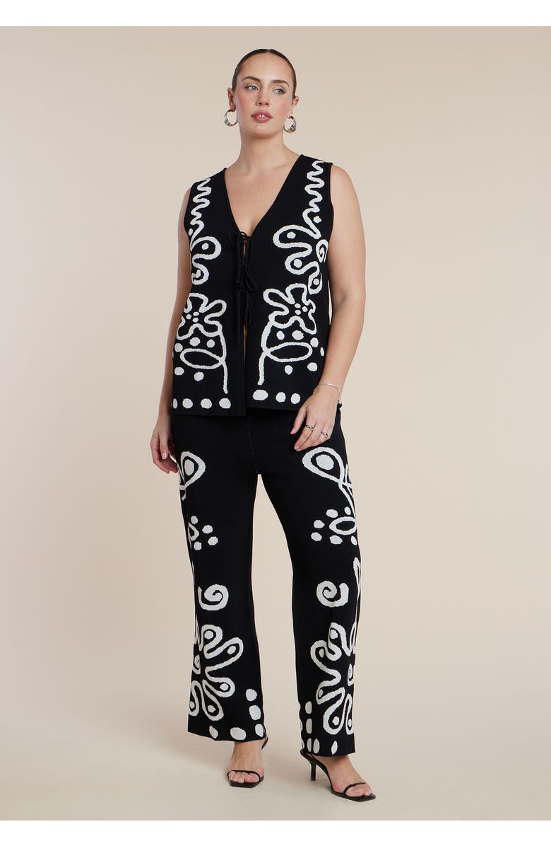 ELOQUII Intarsia Sweater Vest, Alternate, color, Hot House Blooms
