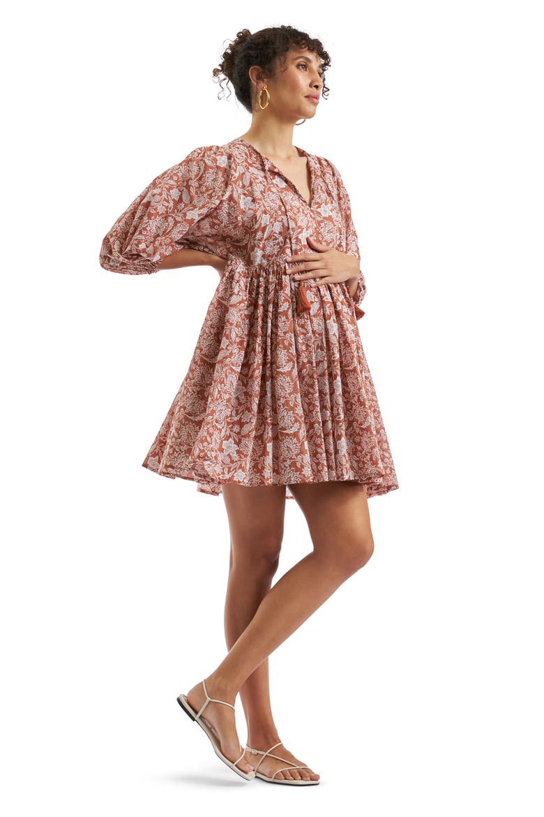 Cali Nursing Dress, Alternate, color, AMBER WHITE