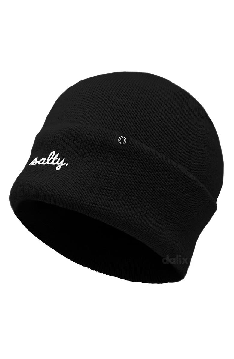 Dalix Salty Beanie Cap, Alternate, color, Black