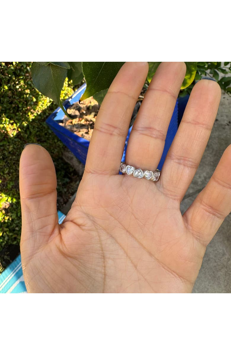 Gemma Azzurro Silver Heart Eternity Band, Alternate, color, Silver