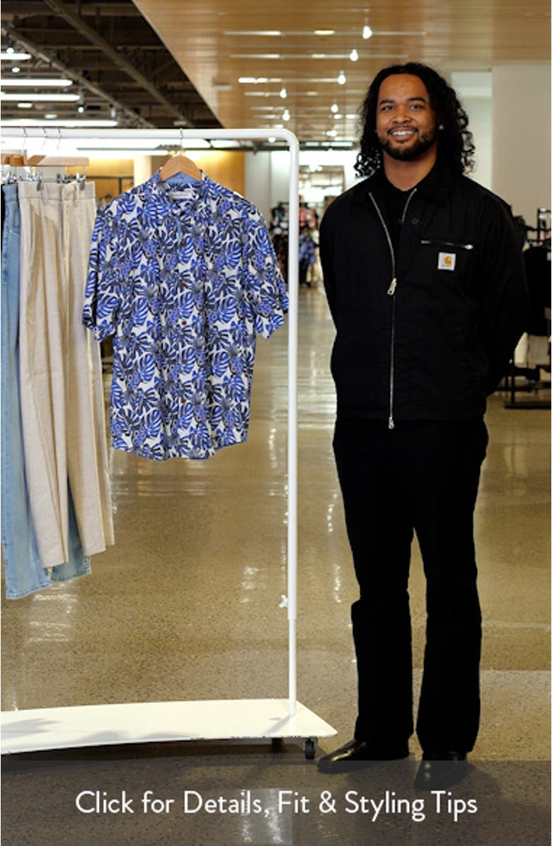 Coastal Ease Piña Party IslandZone<sup>®</sup> Short Sleeve Button-Up Shirt, sales video thumbnail