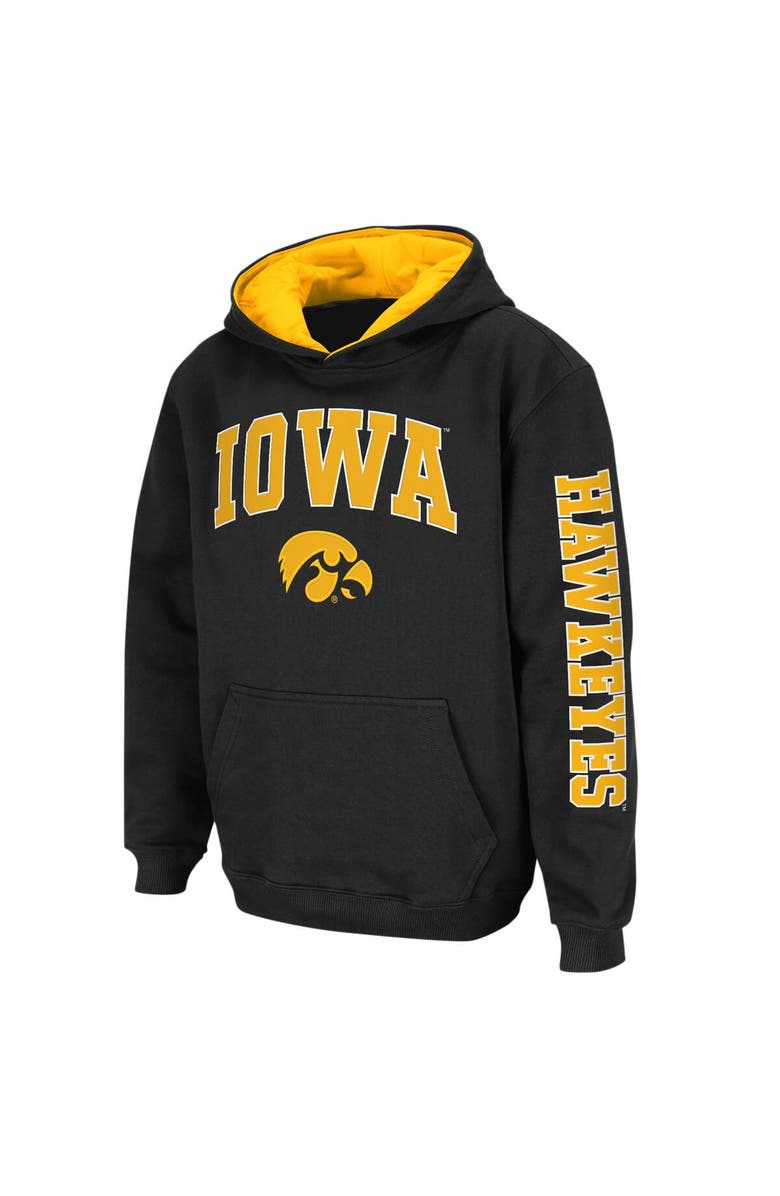 COLOSSEUM Youth Colosseum Black Iowa Hawkeyes 2-Hit Team Pullover Hoodie, Alternate, color, Black