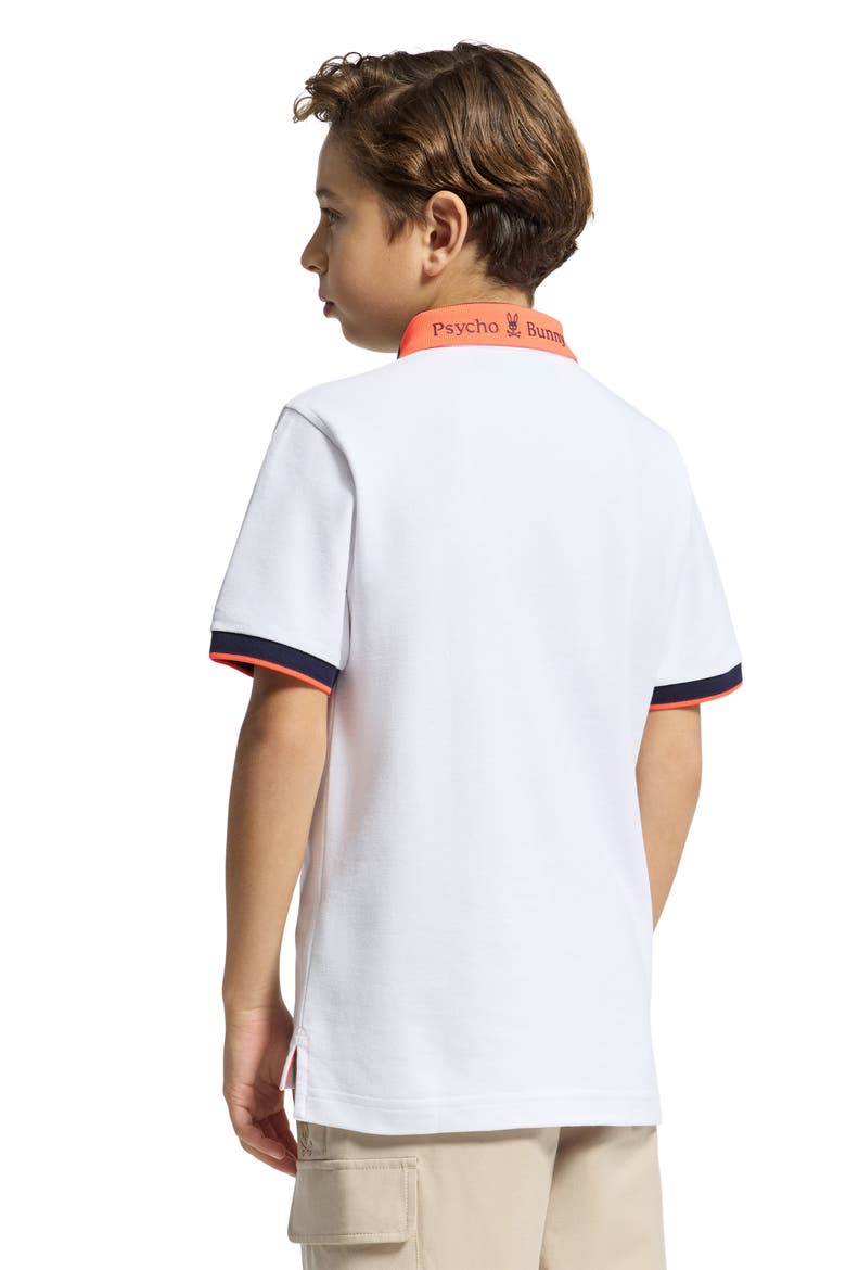Kids' Thatcher Tipped Cotton Piqué Polo, Alternate, color, WHITE