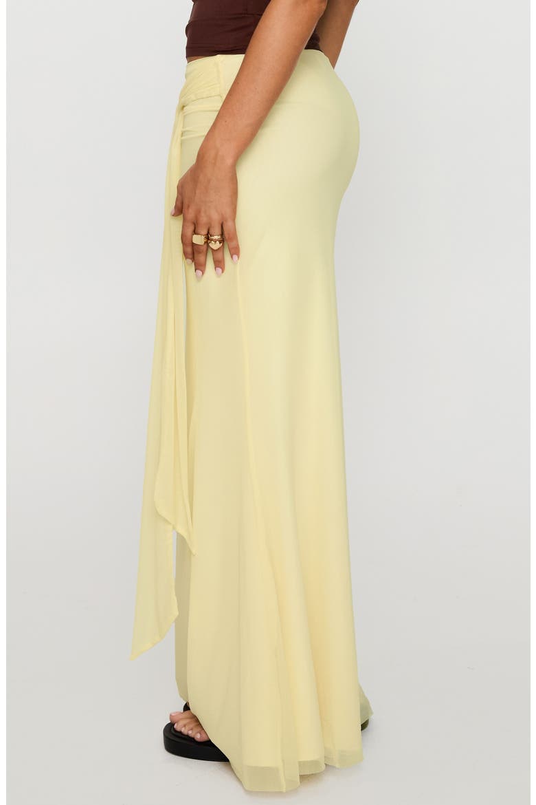 Caviar Tie Waist Maxi Skirt, Alternate, color, LEMON