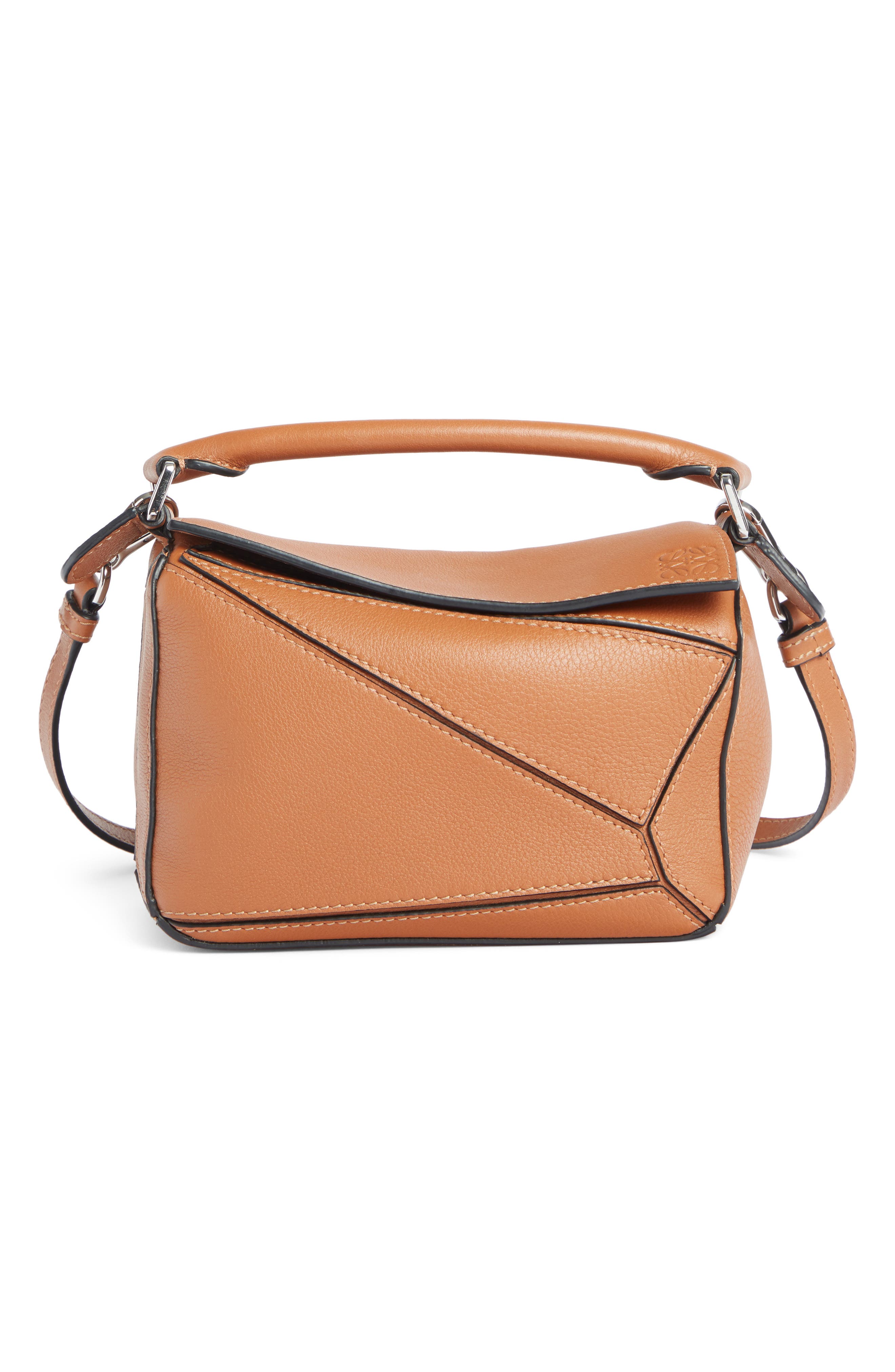 Mini Puzzle Calfskin Leather Bag, Main, color, TAN