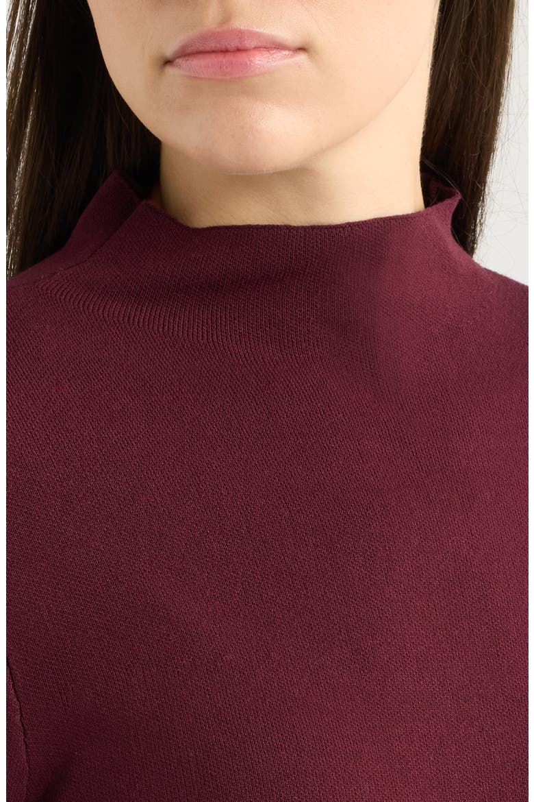 Mock Neck Long Sleeve Sweater, Alternate, color, CRANBERRY