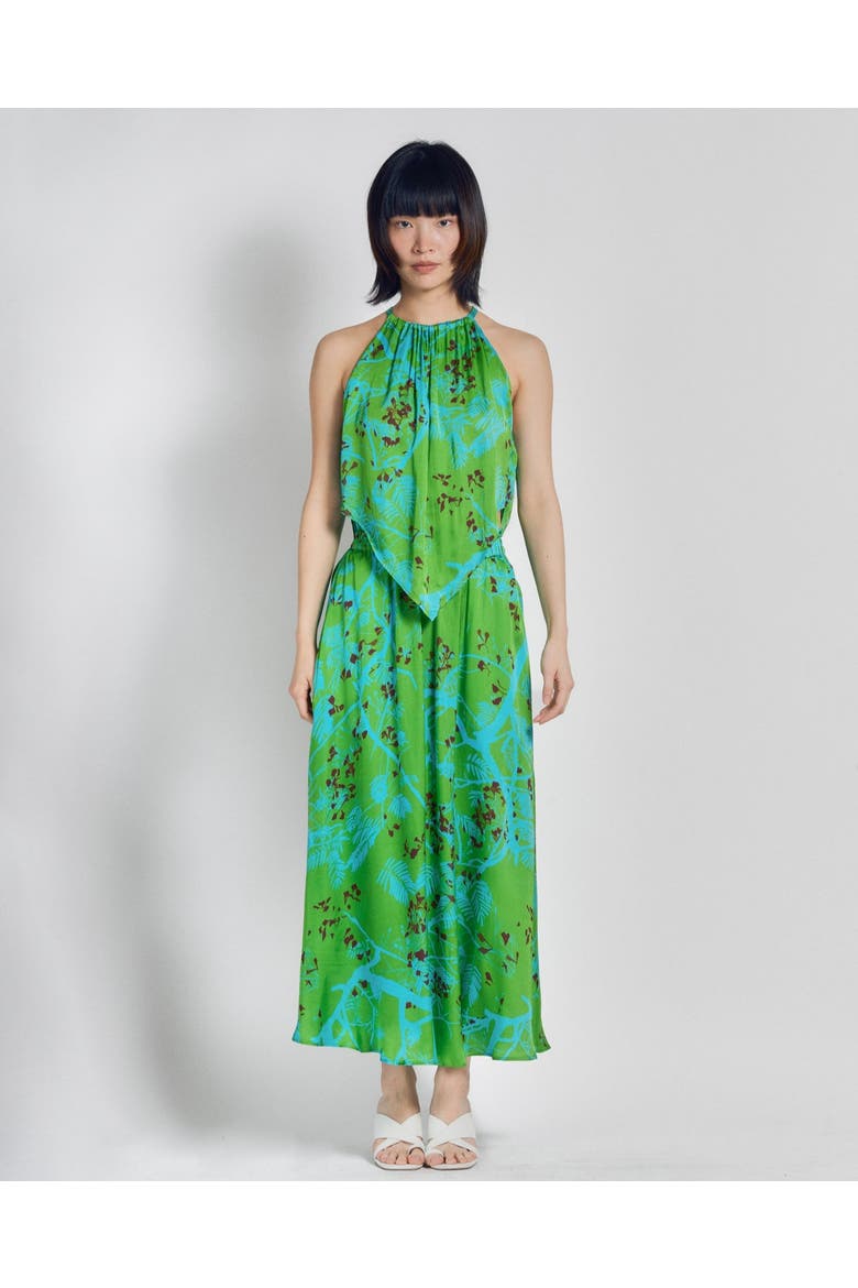 "Coco Dream" Satin Midi Skirt, Main, color, Green