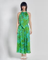Lost Pattern "Coco Dream" Satin Midi Skirt