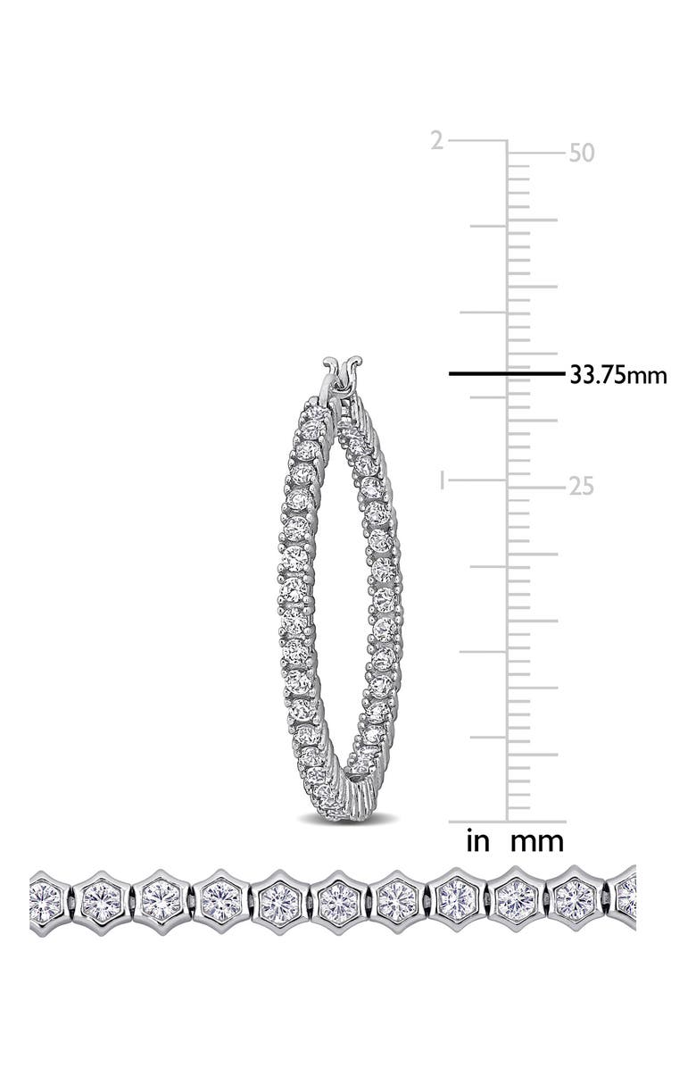 DELMAR Created White Sapphire Pavé Hoop Earrings & Tennis Bracelet Set, Alternate, color,