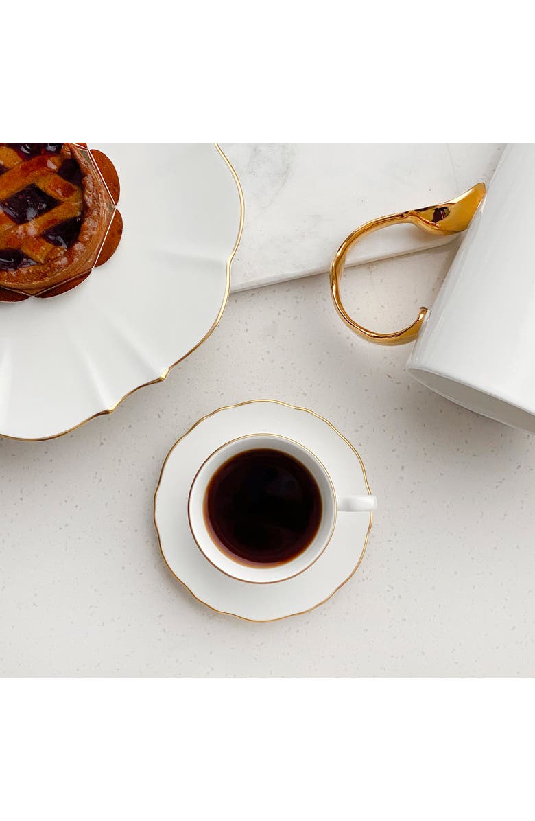 Twig New York Amelie Set of 2 Espresso Cups & Saucers, Alternate, color, Brushed Gold