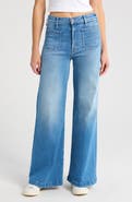 MOTHER The Hustler Roller Patch Pocket Sneak Wide Leg Jeans