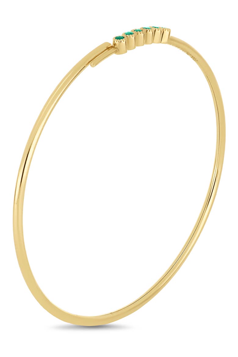 18K Gold El Mar Gemstone Bangle Bracelet, Alternate, color, 18K YELLOW GOLD/ EMERALD
