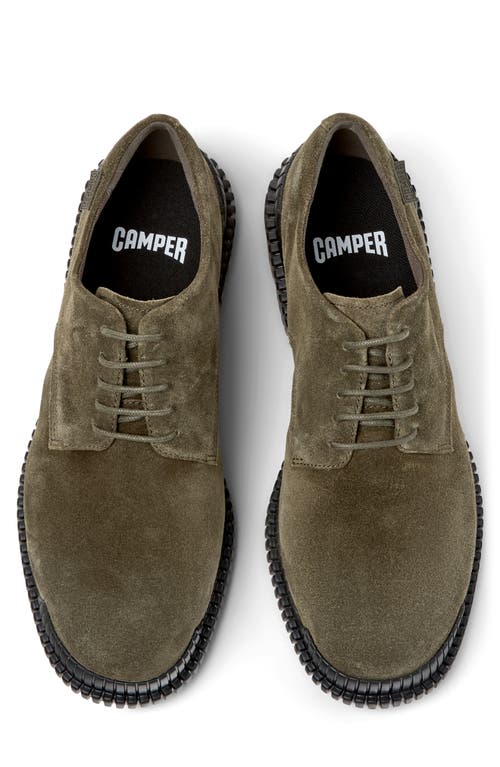 Camper Lace-up Suede Shoes In Green