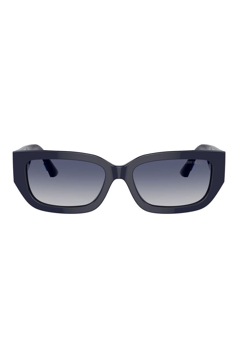 55mm Rectangle Sunglasses, Main, color, BLUE