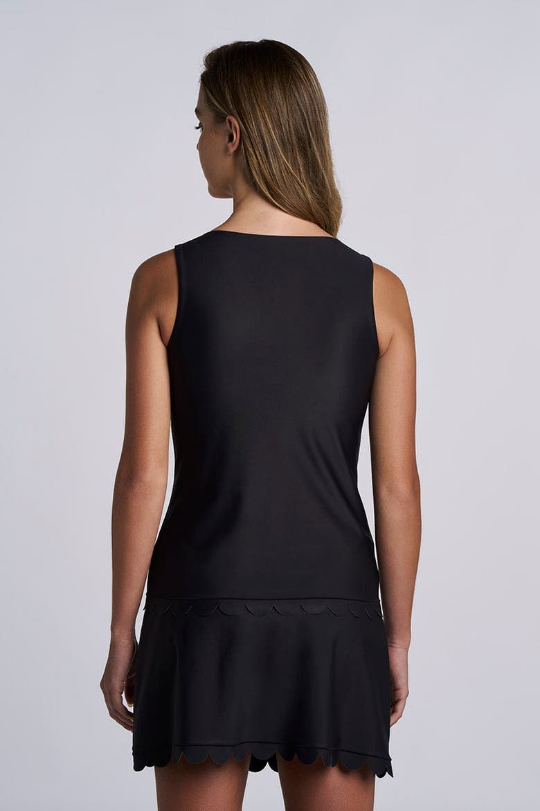 Acropora Tankini with Scallop Detail, UPF 50+ Sun Protection, Alternate, color, Black