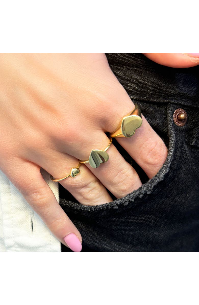 The Lovery Fine Jewelry Gold Puffy Heart Ring, Alternate, color, Yellow Gold