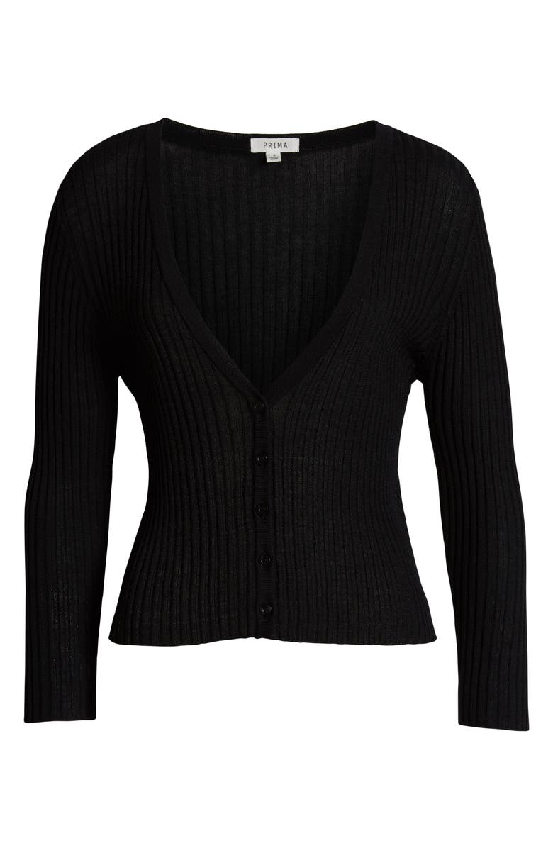 PRMA Prima Sheer Ribbed Crop Cardigan, Alternate, color, 