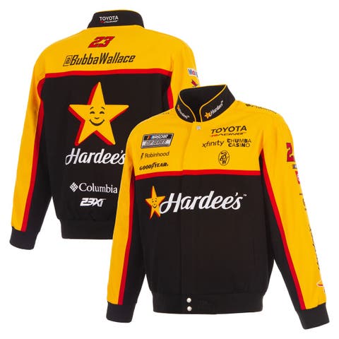 Men's JH Design Black Bubba Wallace 2026 Hardee's Full-Snap Twill Racing Jacket