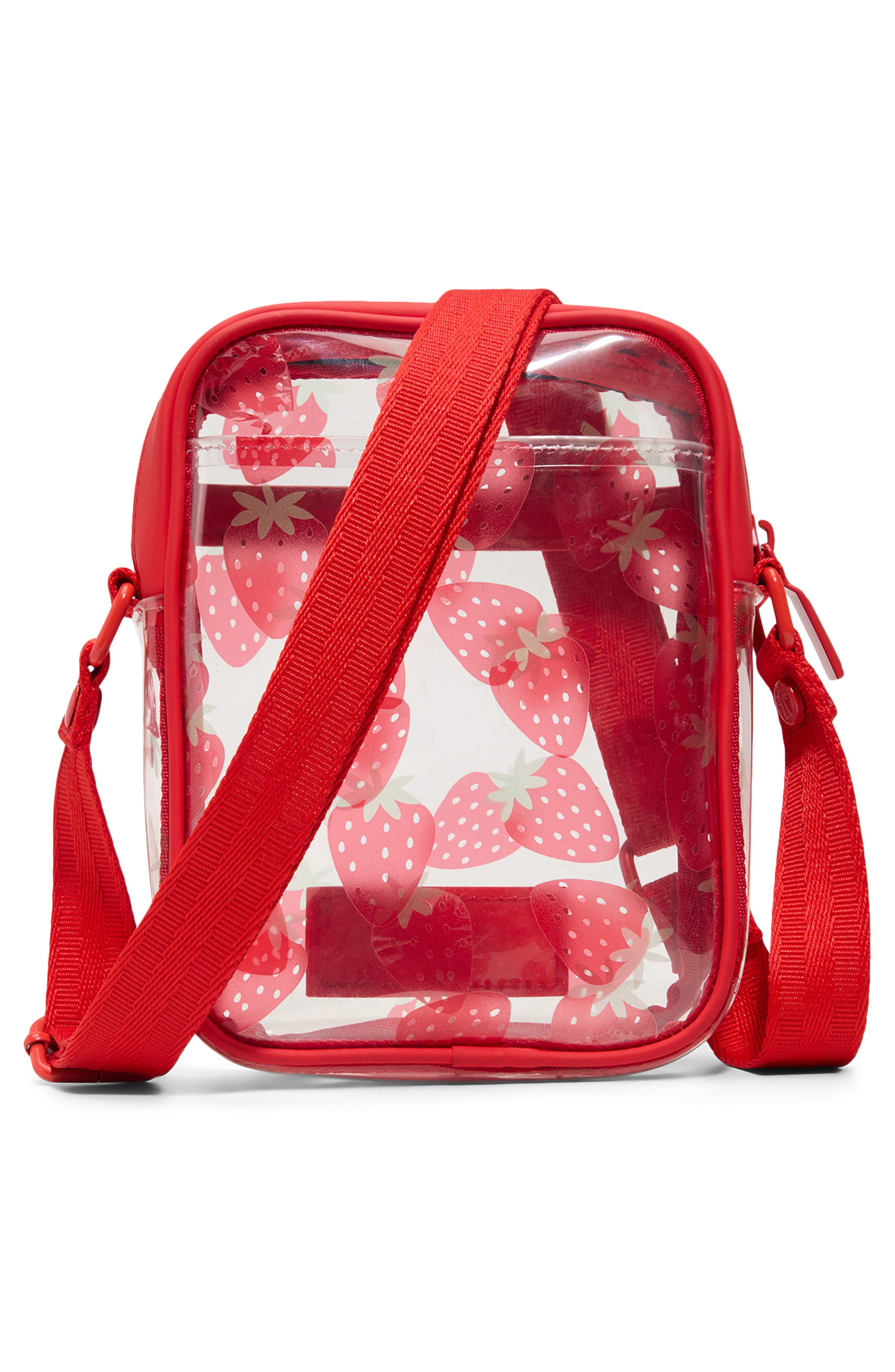Transfer Clear Crossbody Bag, Alternate, color, RED