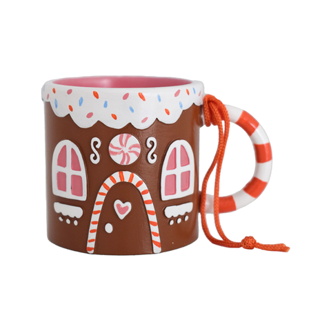 Baking Spirits Bright Gingerbread House Mug Christmas Tree Ornament