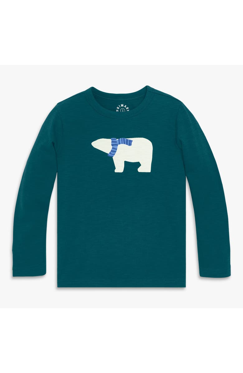 Primary Kids Long Sleeve Polar Bear Tee, Main, color, Forest