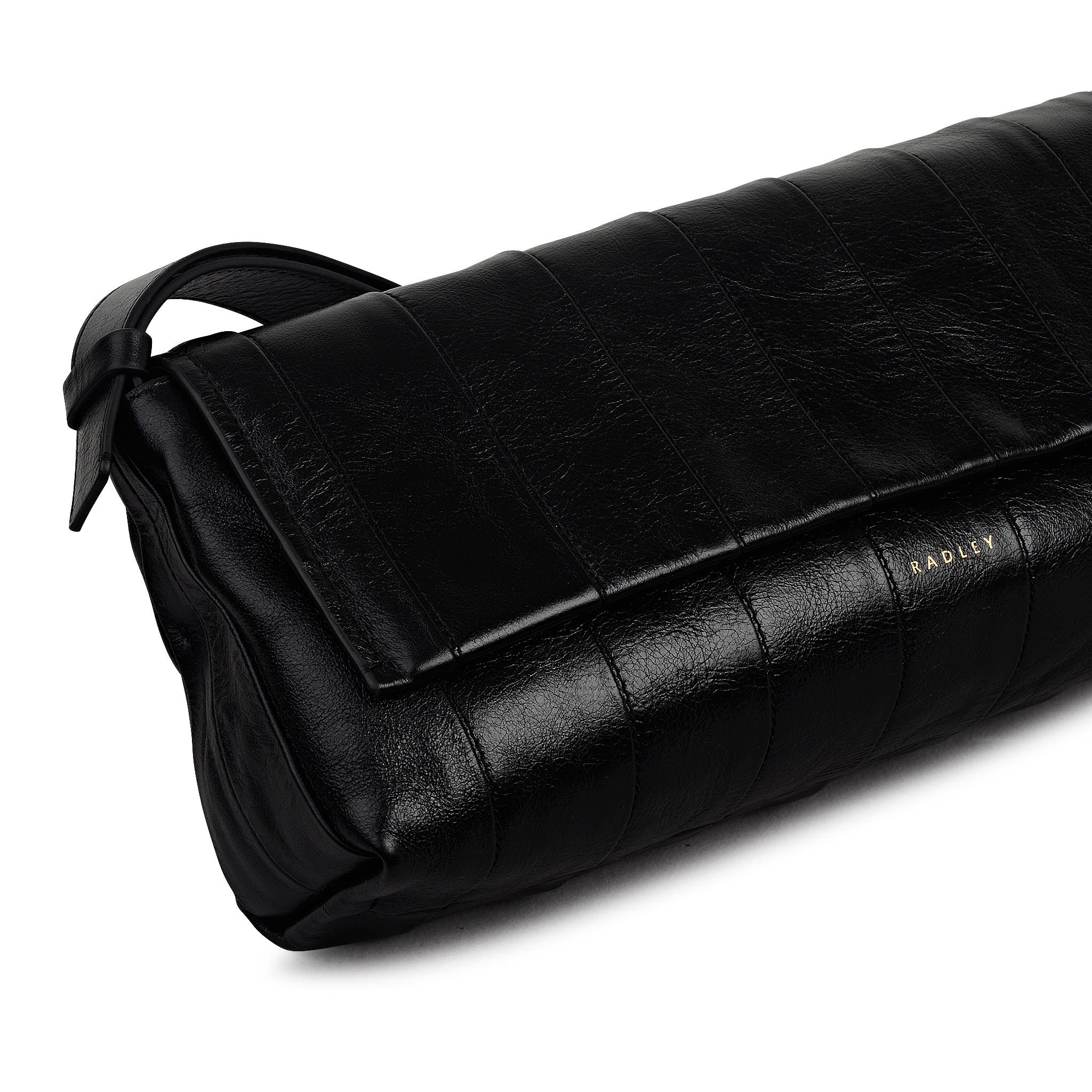 Radley The Annabel - Stripe Medium Flapover Shoulder Bag, Alternate, color, Black