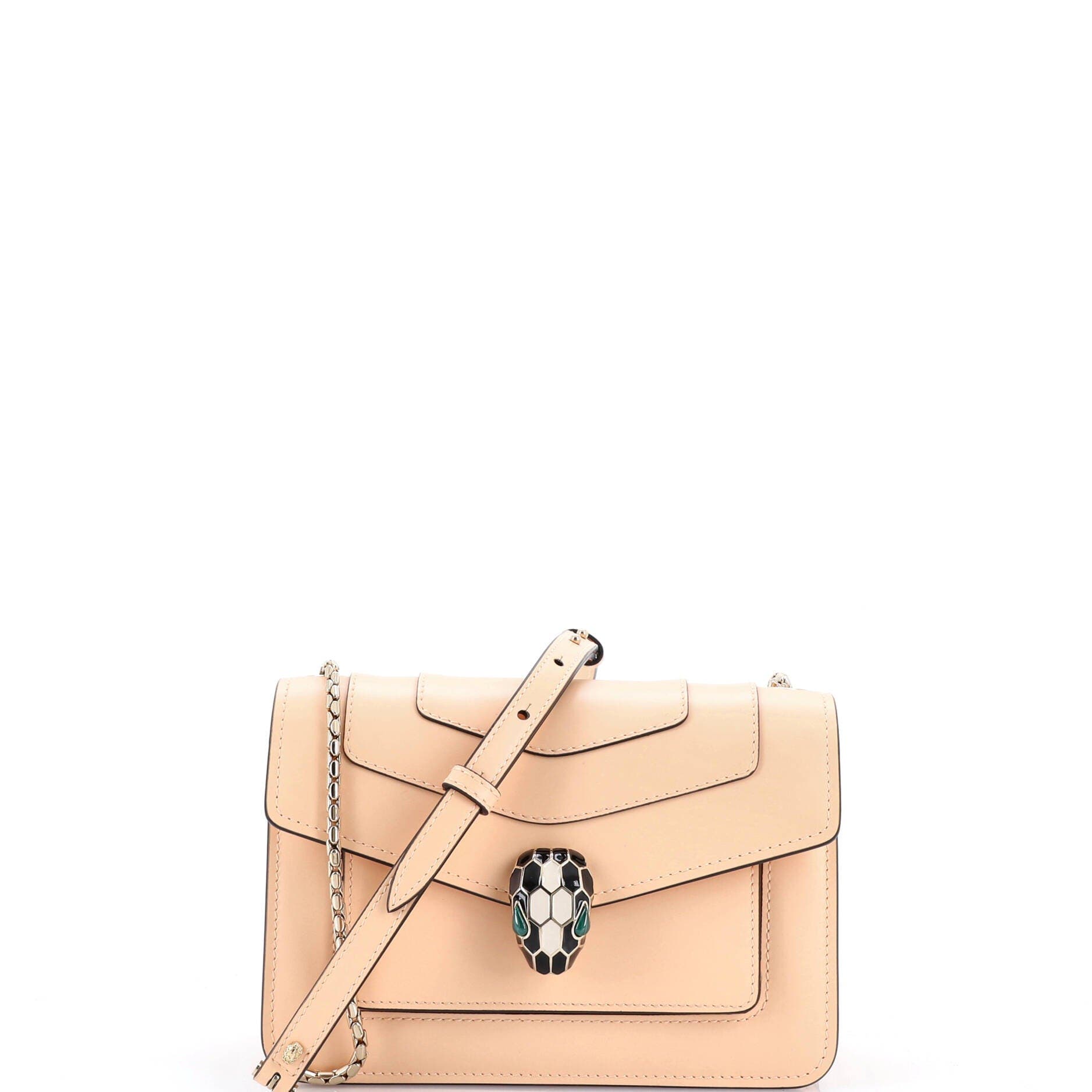 Serpenti Forever Shoulder Bag Leather Mini, Main, color, White